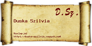 Duska Szilvia névjegykártya